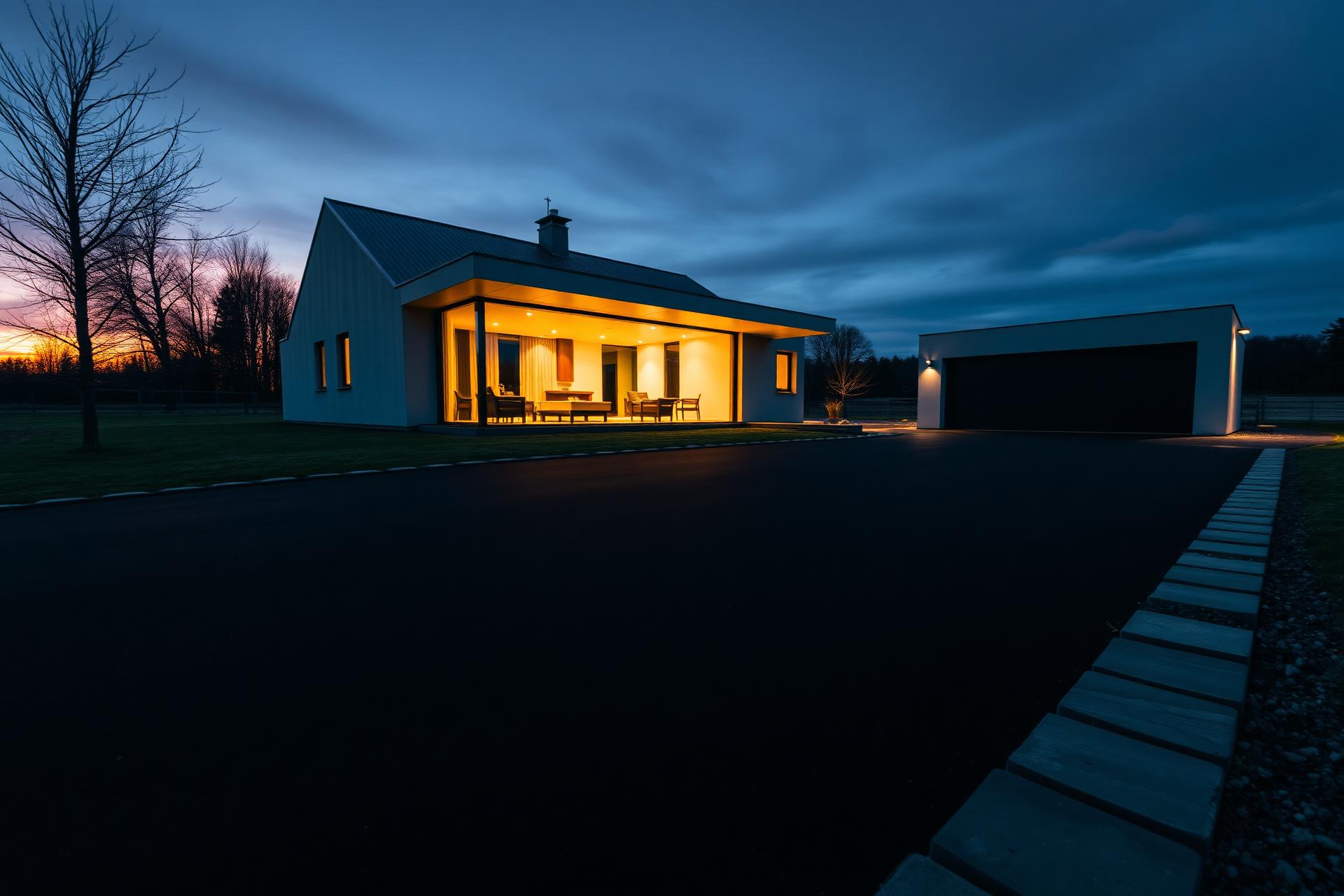 Nyasfalterad premium uppfart hos modern villa i Borås